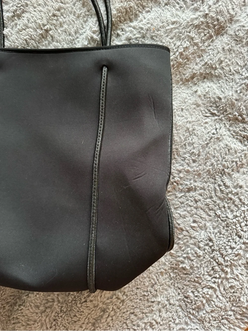 HAUTE SHORE Black Tote Bag with Camo Lining